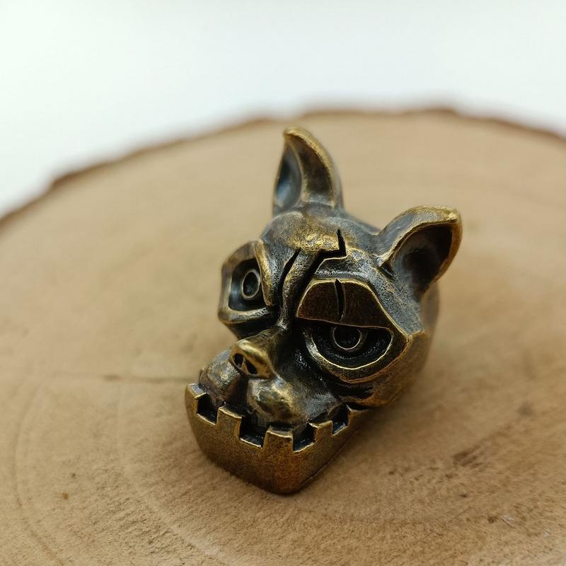 Bulldog Head Brass Knife Bead  - Edc Carry Kit 评论和价格