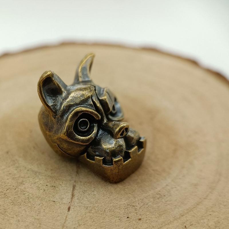 Bulldog Head Brass Knife Bead  - Edc Carry Kit 评论和价格