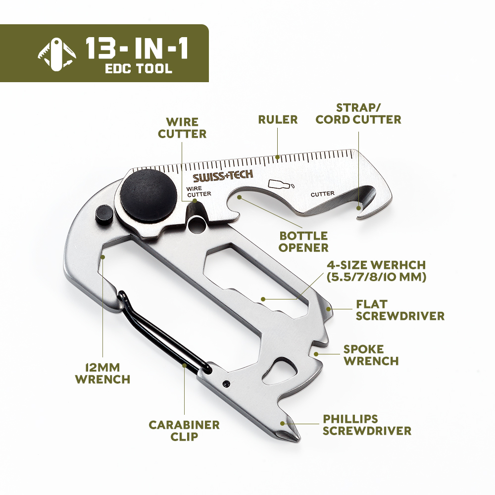 SWISS TECH 13 In 1 Mini Protab - Edc Carry Knife 评论和价格